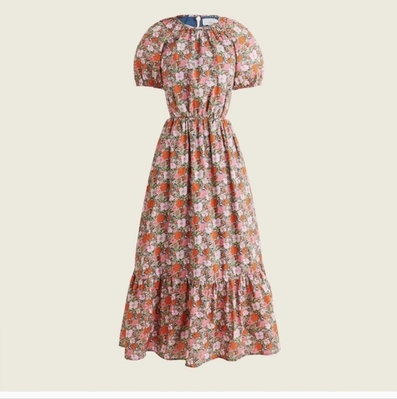 J. Crew Liberty Fabric Side Cutout Meadow Song Dress - Picture 1 of 7